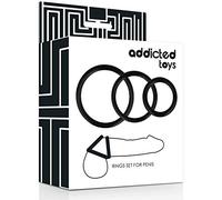 ADDICTED TOYS - Kit de Anillos Potenciadores para Hombre - Mejora y Resistencia - 3 Tamaños - Silicona Negra