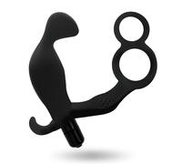 Addicted toys - plug anal con anilla doble pene y testiculos negro