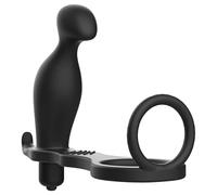 Addicted toys - plug anal con anillo silicona negro 12 cm