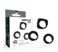 ADDICTED TOYS SET 3 ANILLOS PENE NEGRO