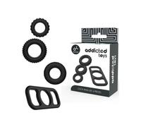 Addicted toys - set 4 anillos silicona para el pene