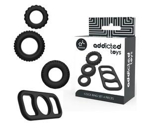 ADDICTED TOYS SET 4 ANILLOS SILICONA PARA EL PENE