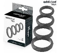 ADDICTED TOYS - SET ANILLOS PENE TEXTURIZADOS 4 TAMAÑOS