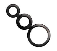 Set anillos pene y testículos color negro