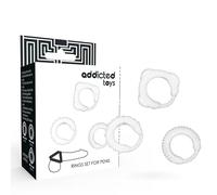 ADDICTED TOYS - Set de 3 Anillos para Mayor Firmeza - Experiencia Intensa - Diámetro Exterior 35 milímetros - Transparente