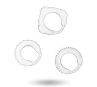 ADDICTED TOYS - Set de 3 Anillos para Mayor Firmeza - Experiencia Intensa - Diámetro Exterior 35 milímetros - Transparente