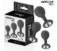 ADDICTED TOYS - SET DE 3 PLUG SILICONA ANAL CON JOYA