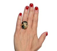 Addicted2 Anillo 'Celeste anello con cristallo smeraldo Swarovski & motivo rana' oro / verde oscuro 50-60 EUR