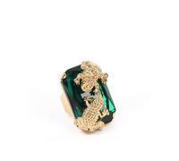 Addicted2 Anillo 'Ines anello con cristallo Swarovski smeraldo & motivo rana' oro / verde oscuro 50-60 EUR