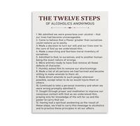 Addiction Recovery Chart Poster - 12 Step Program Guide on Canvas, Wall Art for Clinic and Home Spaces(Unframed,16x24inch(40x60cm))