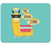 Addies MP04 - Alfombrilla para ratón Ordenador 'No Drama Llama' en fino paquete de regalo de celofán con base de caucho