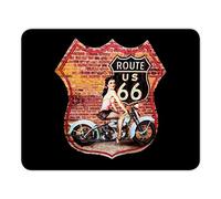 Addies Route 66 MP12 - Alfombrilla para ratón (24 x 19 cm, con base de caucho, celofán)