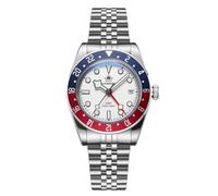 ADDIESDIVE GMT Relojes de hombre Movimiento de cuarzo suizo Diver 200M impermeable Multicolor Esfera luminiscente, 2044white Steel, Pulsera