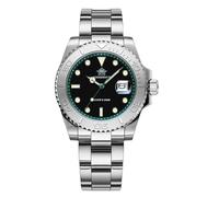 ADDIESDIVE Reloj analógico de cuarzo para hombre de 41 mm, luminoso, 200 m, resistente al agua, bisel giratorio, esfera fácil de leer con correa de goma suave y transpirable AD2040, verde