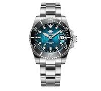ADDIESDIVE Reloj de Buceo Automático para Hombre Movimiento Mecánico 8215 Resistente al Agua 200m Reloj analógico Bisel de cerámica Cristal de Zafiro Luminosa BGW9 Correa de Acero Inoxidable AD2536