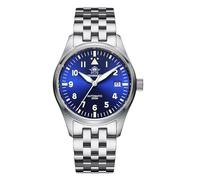 ADDIESDIVE Sin Logo Reloj Piloto Automático Buceador 200M Acero Inoxidable Esfera Negra Estéril (Azul)..