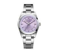 ADDIESIDVE - Elegante reloj de vestir para hombre y mujer, color champán/morado/verde menta, esfera VH Sweep Second 100 m, impermeable, minimalista, fácil lectura, Púrpura, Vestido
