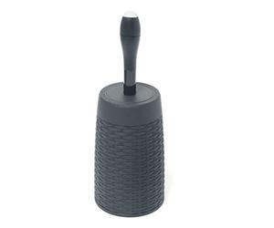 Addis 517484 - Juego de escobilla de Inodoro Redonda de ratán sintético con Sistema Interno de inyección de detergente, Color Gris carbón