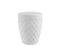 Addis 518030 Diamond Style - Cubo de baño con Tapa oscilante Redonda, Color Blanco