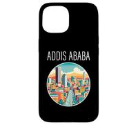 Addis Abeba Etiopía paisaje Art Deco Carcasa para iPhone 15