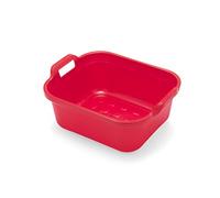 Addis - Barreño Rectangular con Asas, plástico, Rojo, 39 x 32 x 14 cm