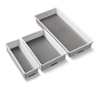 Addis Cajas organizadoras de cajones, de la Marca, Base Suave, plástico, White/Grey, 18 x 40 x 7.5 cm