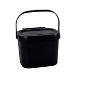 Addis Eco-Cubo de Basura de plástico 100% Uso Diario en la Cocina, 4,5 L, Color, Negro Reciclado, Compost Caddy (Single)