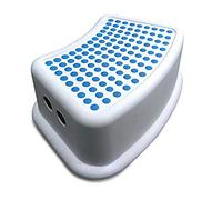 Addis - Taburete de baño Booster Paso, Blanco/Azul, 24 x 36,5 x 13 cm