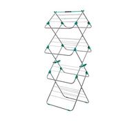 Addis Tenedor de 3 Niveles para Interiores tendedero, 15 m Espacio de Secado - metálico Aqua (Plateado/Aqua)