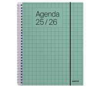 ADDITIO - Agenda escolar 2025-26 | Universal | Semana vista |De septiembre 2025 a julio 2026 | 16,5 x 21,5 cm | Goma elástica | Porta-bolígrafos | Adhesivos | Español | Verde