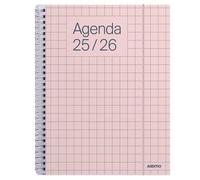 ADDITIO - Agenda escolar 2025-26 | Universal | Semana vista |De septiembre 2025 a julio 2026 | 16,5 x 21,5 cm | Goma elástica | Porta-bolígrafos | Adhesivos | Español | Rosa