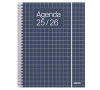 ADDITIO - Agenda escolar 2025-26 | Universal | Semana vista |De septiembre 2025 a julio 2026 | 16,5 x 21,5 cm | Goma elástica | Porta-bolígrafos | Adhesivos | Catalán | Azul