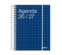 ADDITIO - Agenda escolar 2026-27 |Universal | Día página | De septiembre 2026 a agosto 2027 | 12,5x17 cm | Cierre con goma elástica | Porta-bolígrafos | Adhesivos | Catalán | Azul