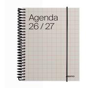 ADDITIO - Agenda escolar 2026-27 |Universal | Día página | De septiembre 2026 a agosto 2027 | 12,5x17 cm | Cierre con goma elástica | Porta-bolígrafos | Adhesivos | Catalán | Beige