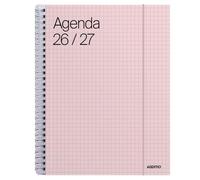 ADDITIO - Agenda escolar 2026-27 | Universal | Semana vista |De septiembre 2025 a julio 2026 | 16,5 x 21,5 cm | Goma elástica | Porta-bolígrafos | Adhesivos | Español | Rosa