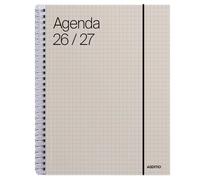 ADDITIO - Agenda escolar 2026-27 | Universal | Semana vista |De septiembre 2025 a julio 2026 | 16,5 x 21,5 cm | Goma elástica | Porta-bolígrafos | Adhesivos | Catalán | Beige