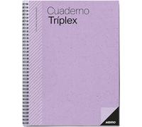ADDITIO - Cuaderno Tríplex para el profesorado | Planificación mensual y semanal | Evaluación | Tutoría | Reuniones | Papel ecológico | Tamaño 22,5 x 31 cm | Español | Lila