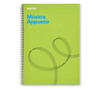 ADDITIO - Cuadernos de música APPUNTO | Adaptados a todas las edades y procesos de aprendizaje | 12 pentagramas de 9 mm | Páginas cuadriculadas | 40 páginas | A4 | Papel ecológico | Espiral | Verde