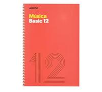 ADDITIO - Cuadernos de música BASIC 12| Adaptados a todas las edades y procesos de aprendizaje| 12 pentagramas de 10 mm| Tamaño A4| Papel ecológico| Espiral| Rojo|