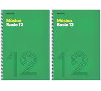 ADDITIO - Cuadernos de música BASIC 12| Adaptados a todas las edades y procesos de aprendizaje| 12 pentagramas de 10 mm| Tamaño A4| Papel ecológico| Espiral| Verde| (Paquete de 2)