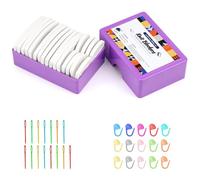 ADDLIVE Kit de Bloqueo para Tejidos a Needles, 50PCS Kit Completo para Teje, Incluir 20 Agujas Bloqueador Punto, 15 Marcadores Crochet y 15 Agujas Blandas de Plástico para Blocking Knitting, Crochet