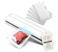 AddLiving Envasadora al vacío para alimentos, incluye 5 bolsas de vacío (20 x 30 cm), sellador al vacío, máquina selladora de láminas, función suave y conexión de manguera, diseño compacto