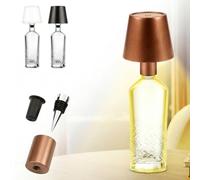 AddLiving Lámpara LED para botella, batería con función táctil, lámpara de noche regulable, pantalla de lámpara, 3 colores de luz, 56 ledes, resistente a la intemperie, IP44, incluye 3 accesorios para