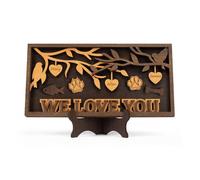 ADDMES Regalo para Mamá, Regalo de Cumpleaños para Madre, Árbol Genealógico de Madera 3D 3-9 Nombres, Regalo de Cumpleaños Navidad Personalizado para Padres, Abuelos, Amigos, Amor - 30x18.5cm