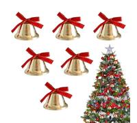 Addobbi a Campana di Natale - Piccole Decorazioni in Metallo Con Fiocchi - Decor Ghirlanda Campana Natalizie | per CASA Salotto Balcone Porta Giardino Patio Cortile Fattoria