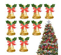 Addobbi a Campana di Natale - Piccole Decorazioni in Metallo Con Fiocchi - Decor Ghirlanda Campana Natalizie | per CASA Salotto Balcone Porta Giardino Patio Cortile Fattoria