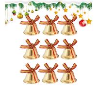 Addobbi a Campana di Natale - Piccole Decorazioni in Metallo Con Fiocchi - Decor Ghirlanda Campana Natalizie | per CASA Salotto Balcone Porta Giardino Patio Cortile Fattoria