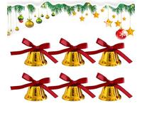 Addobbi a Campana di Natale - Piccole Decorazioni in Metallo Con Fiocchi - Decor Ghirlanda Campana Natalizie | per CASA Salotto Balcone Porta Giardino Patio Cortile Fattoria