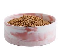 Addogyy Cuenco de cerámica para perros de raza mediana y grande, plato de alimentación de agua pesado para perros, 8 pulgadas, antideslizante, moderno, lindo, extra grande, de porcelana, laberinto,
