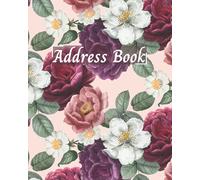 Address Book: Floral address book. Large Address Book with Alphabetical tabs. telephone and address books with alphabet index. large size